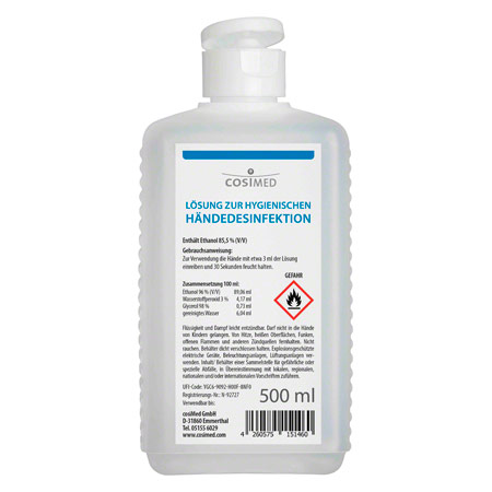 Hand disinfectant, skin-friendly, 500 ml