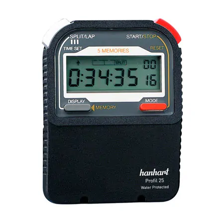 Hanhart stopwatch Profile 25 digital, incl. battery 1/100 sec.