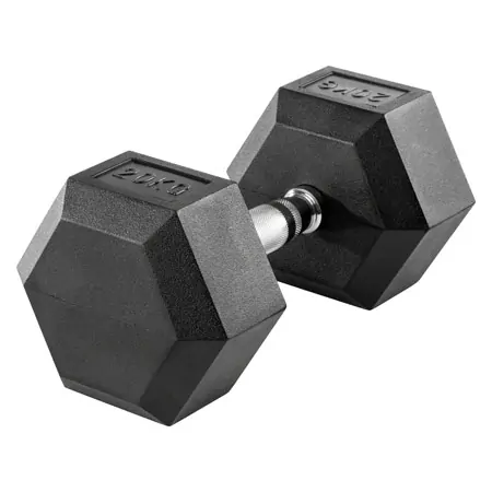 Hex rubber compact dumbbell, 20 kg, piece