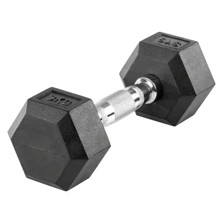 Hex rubber compact dumbbell, 3 kg, piece