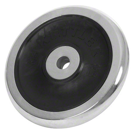 KETTLER dumbbell weight chrome / rubber,  3 cm, 15 kg piece