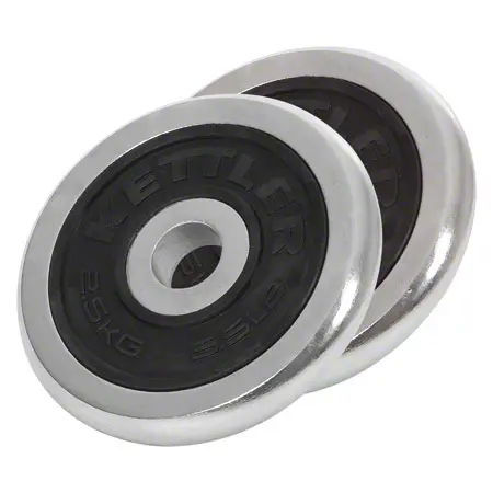 KETTLER dumbbell weight chrome / rubber,  3 cm, 2.5 kg, pair