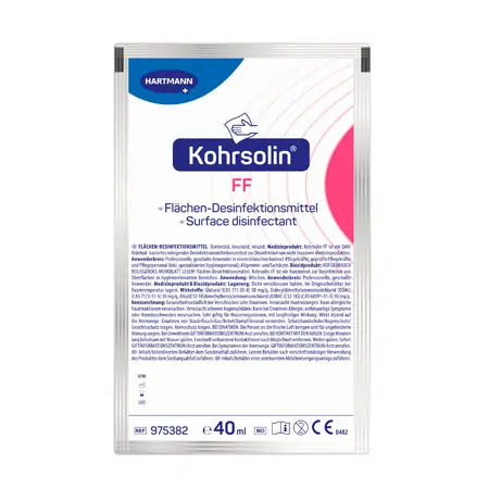 Kohrsolin FF surface disinfectant cleaner, 40 ml bag