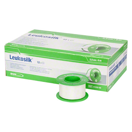 Leukosilk roll plaster without cover, 5 m x 2,5 cm, 12 pieces buy