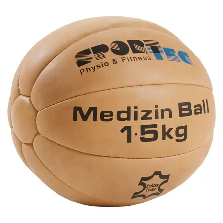Medicine ball made of leather,  22 cm, 1.5 kg