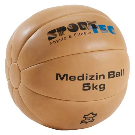 Medicine ball made of leather,  30 cm, 5 kg