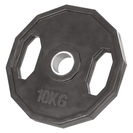Olympia weight plate with rubber cover and handle,  5 cm, 10 kg, one piece