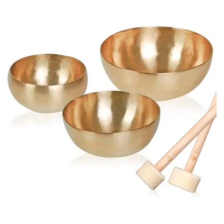 Peter Hess singing bowls-set small, 3 cups + 2 mallets