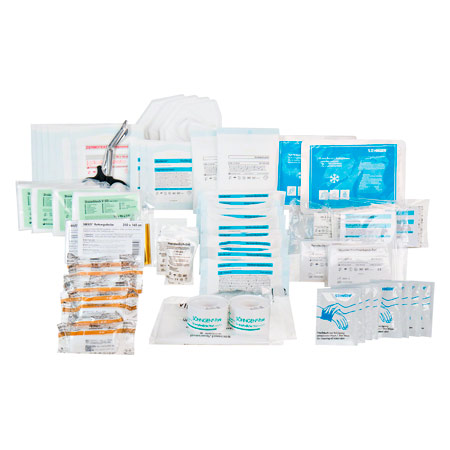 Refill-set for first aid boxes according to DIN 13169