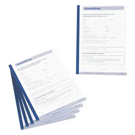 Registration, 5 blocks of 50 sheets (250 sheets), DIN A5