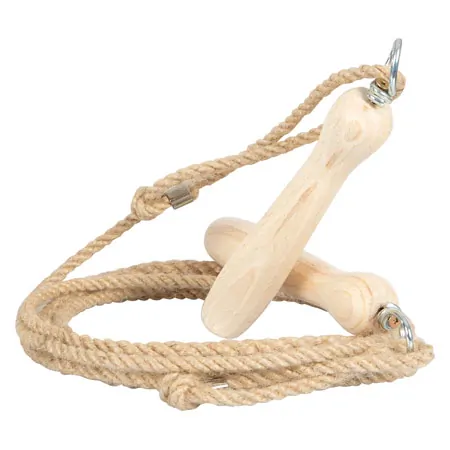 Skipping rope made of hemp with wooden handle 280 cm