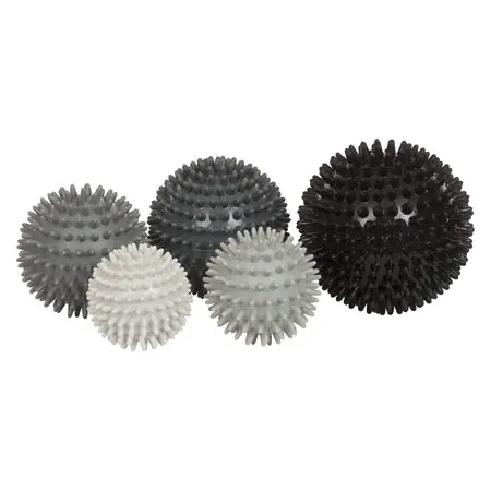 Spiky Massage Ball hard, Set of 5: 1x  6 cm,  7 cm,  8 cm,  9 cm,  10 cm