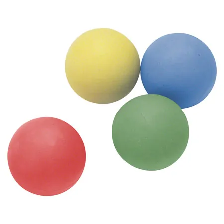 Sponge rubber ball, set of 4:  62 mm, blue, green, red, yellow