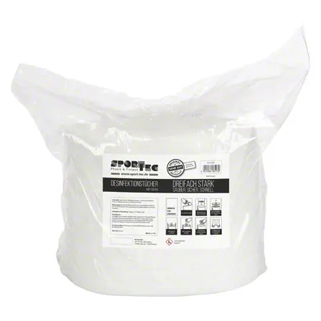 Sport-Tec disinfection wipes in polybag 18,5x20,5 cm, 400 wipes = 15,17 m