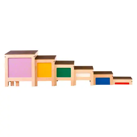 Stool stair, colourful, 6-piece.