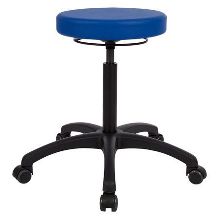 Swivel stool standard with comfort padding and roles