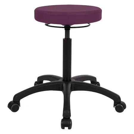 Swivel stool standard with comfort padding and roles