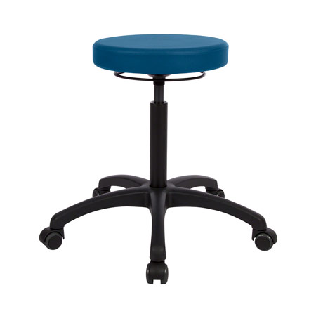 Swivel stool standard with comfort padding and roles