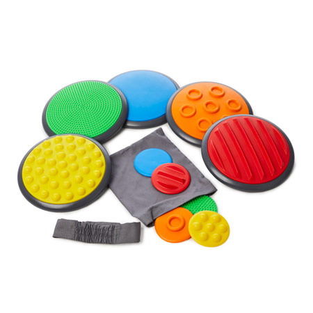 Tactile discs-set 1: 5x large  27 cm + 5x small  11 cm