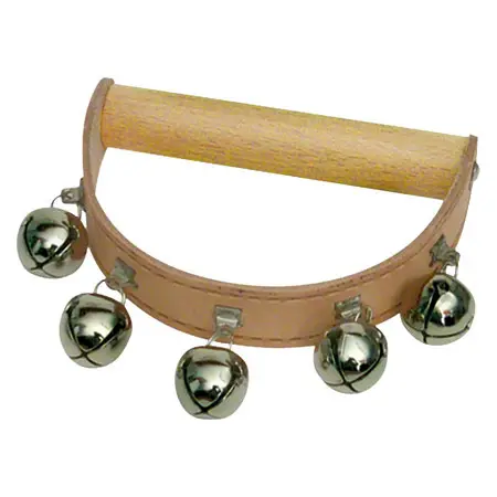 Tambourine made of leather, 5 bells