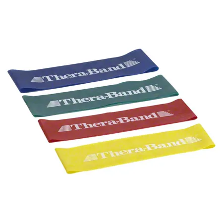 Thera-Band loop set of 4,  13 cm, 7,6x20,5 cm, each 1x yellow, red, green, blue