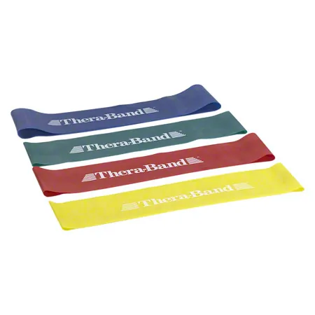 Thera-Band loop set of 4,  20 cm, 7,6x30,5 cm, each 1x yellow, red, green, blue
