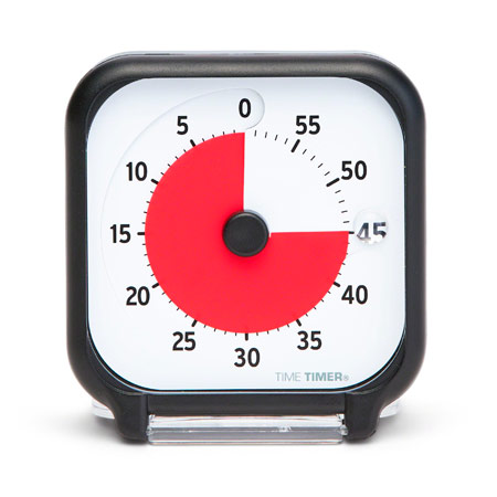 Time Timer Table Clock with acoustic signal, small, 7,5x7,5 cm