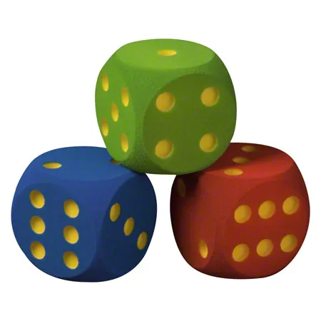 VOLLEY foam cube set, 3 pcs. uncoated, 16x16x16 cm, blue, green, red