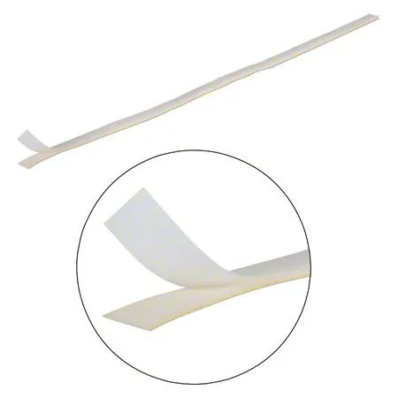 Velcro strip, 2 pieces, Velcro strip self-adhesive, 1m x 25 mm, white