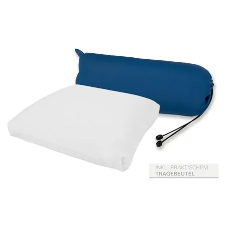 Viscoline travel pillow, rectangular shape incl. Bag, white, LxWxH 34x35x13 cm