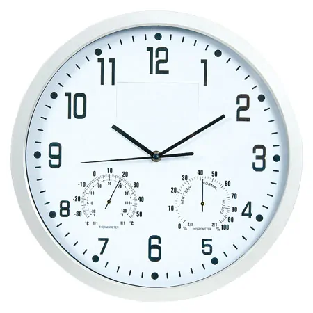 Wall clock with hygrometer and thermometer,  35 cm