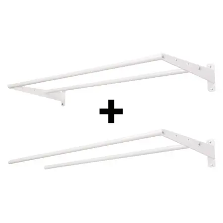 Wall mount Set, 2 bars, basic- and expansion module, 7-part, 125 cm