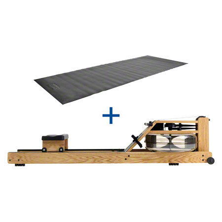 WaterRower rowing machine oak, incl. S4 Monitor and floor mat, set 2-pcs.