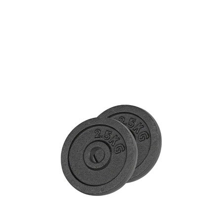 Weight plate made of cast iron,  3 cm, 2.5 kg pair