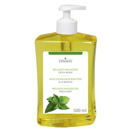 cosiMed Wellness Massage Oil fresh mint with pressure dispenser, 500 ml