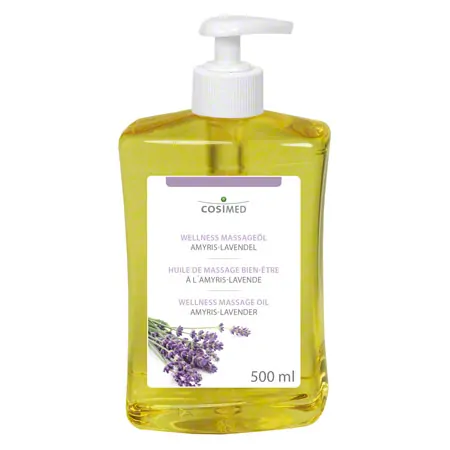 cosiMed wellness massage oil amyris-lavender with pressure dispenser, 500 ml