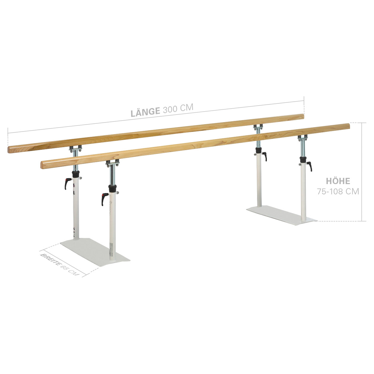Parallel bars standard, bar length 3 m, bar made of wood buy online